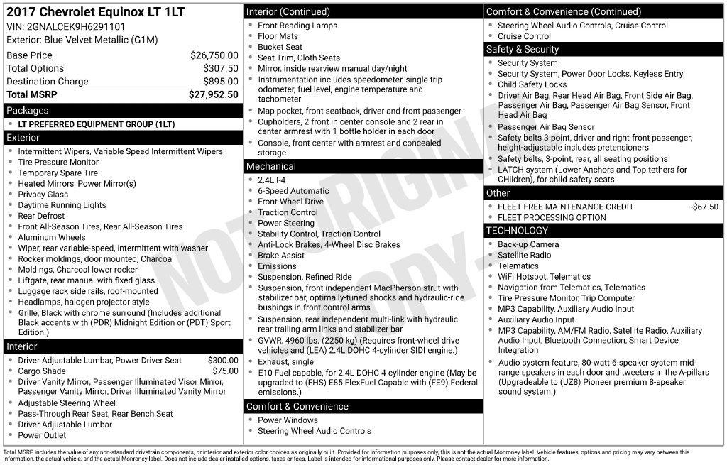 Certified 2017 Chevrolet Equinox LT FWD image 11