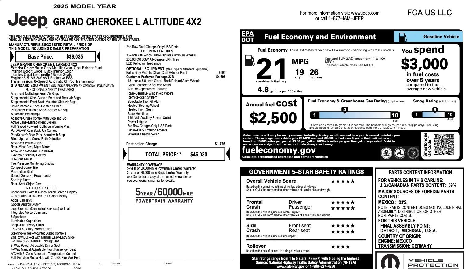 Used 2025 Jeep Grand Cherokee L Laredo RWD image 2