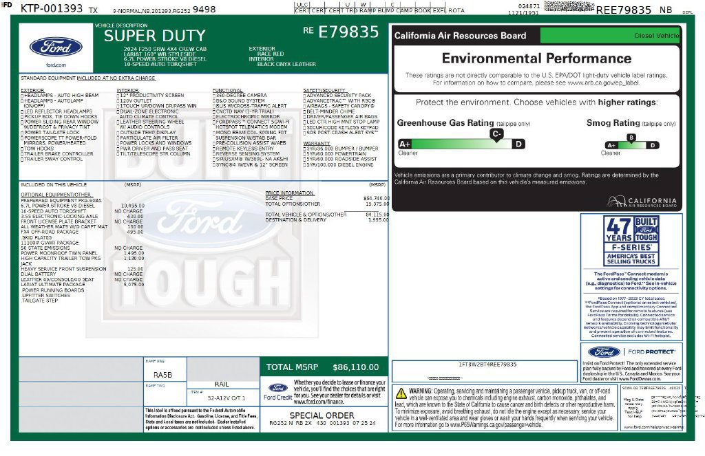 Used 2024 Ford F250 Lariat w/ Lariat Ultimate Package AWD/4WD image 44