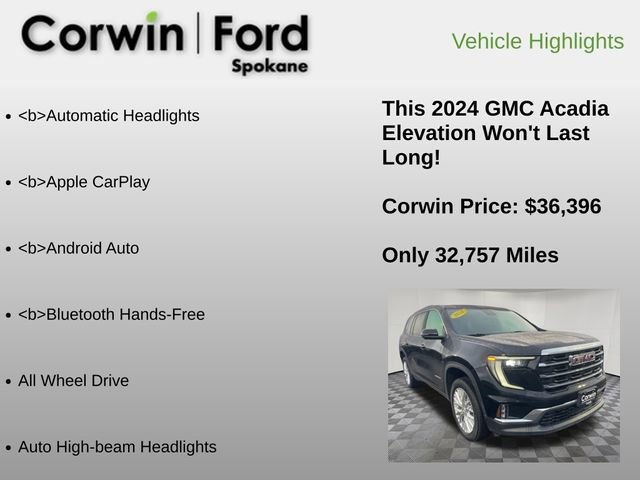 Used 2024 GMC Acadia Elevation image 12