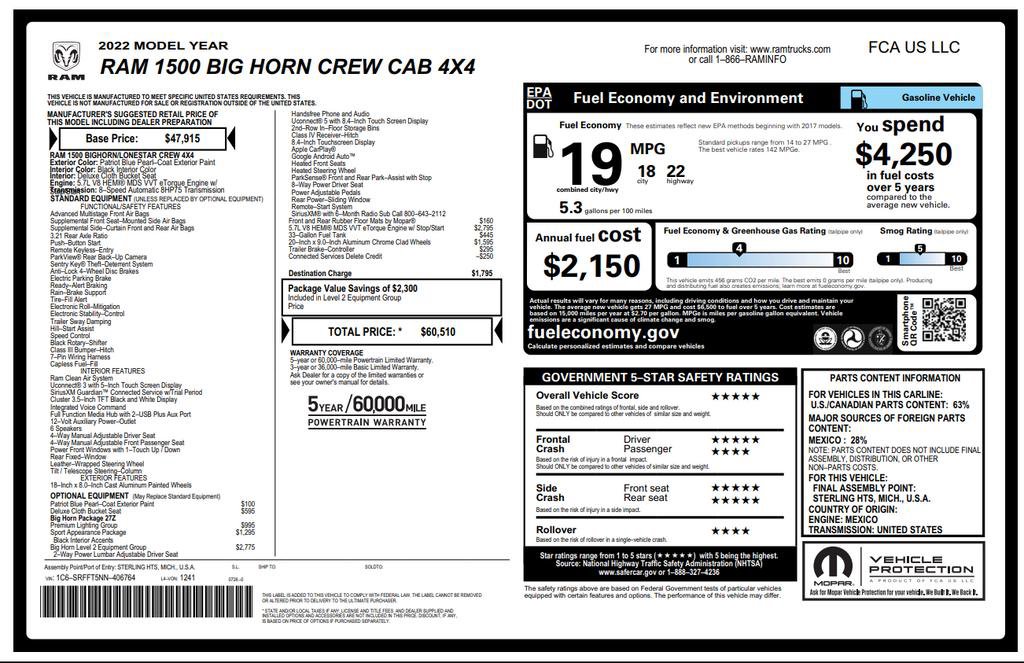 Used 2022 RAM 1500 Big Horn AWD/4WD image 34