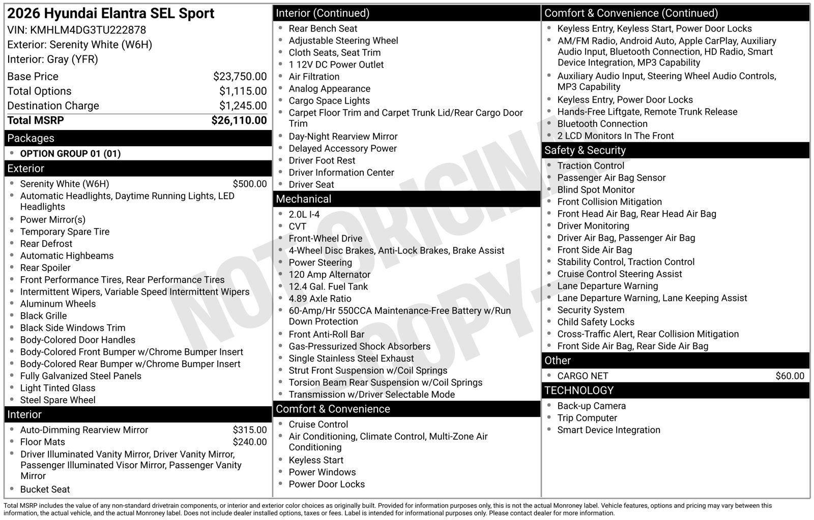 New 2026 Hyundai Elantra Sport FWD image 28