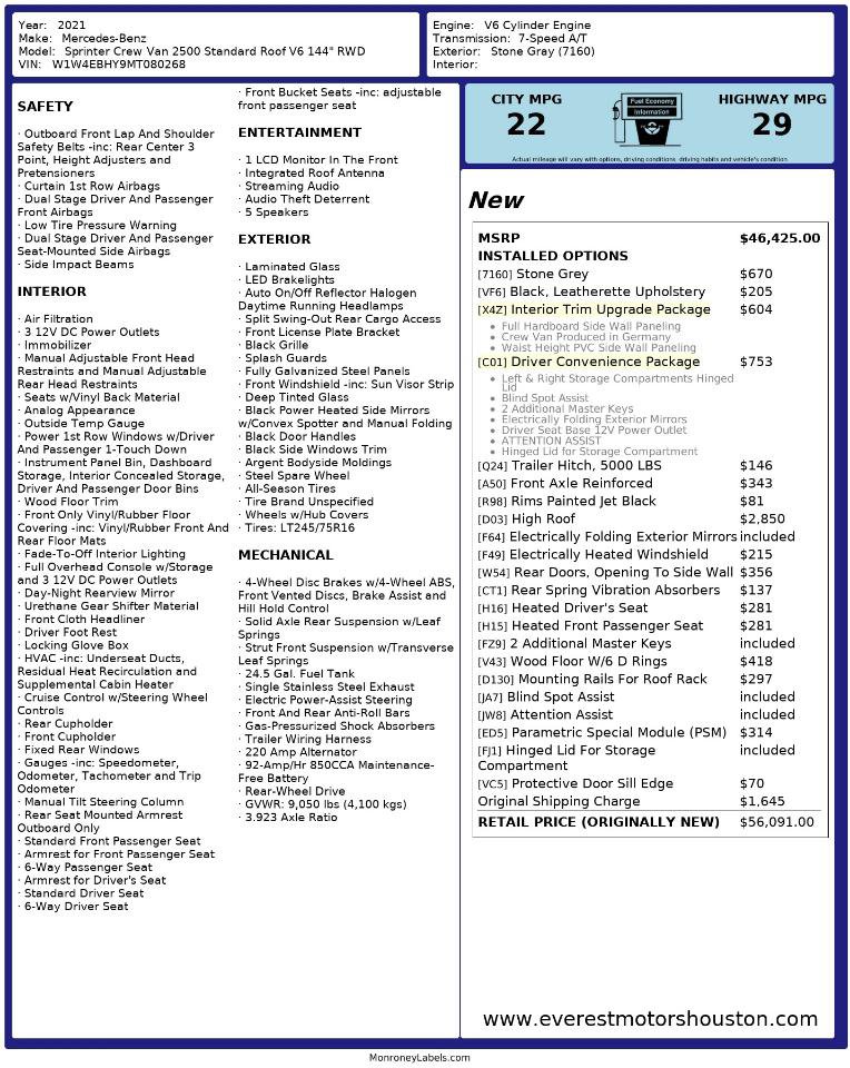 Used 2021 Mercedes-Benz Sprinter 2500 image 49