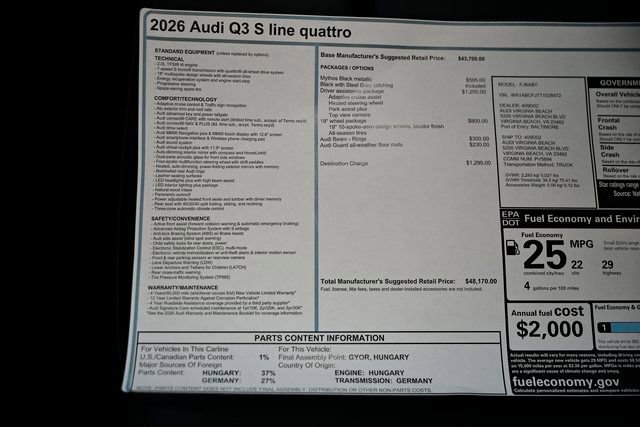 New 2026 Audi Q3 quattro 2.0T image 42