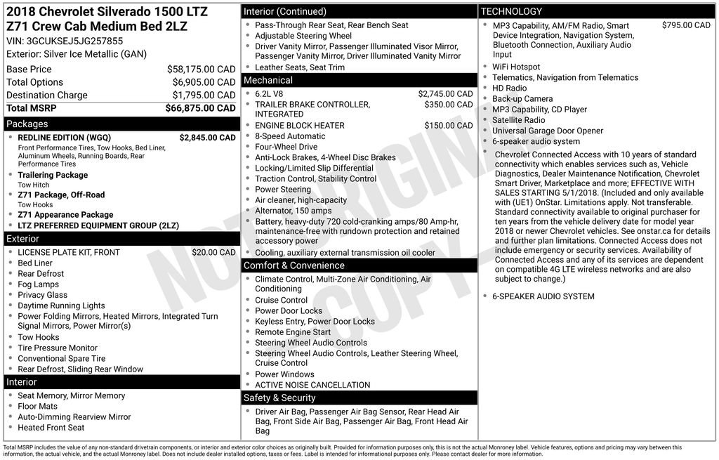 Used 2018 Chevrolet Silverado 1500 LTZ Z71 w/ Redline Edition AWD/4WD image 33