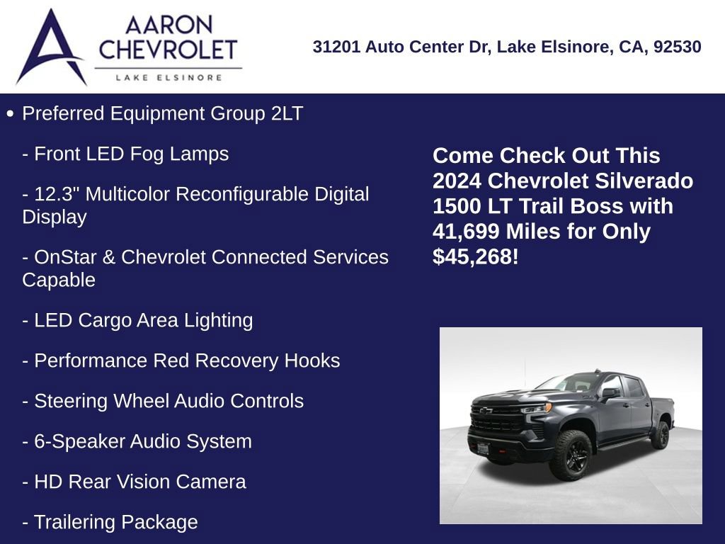 Used 2024 Chevrolet Silverado 1500 LT Trail Boss w/ LPO, Dark Essentials Package image 15