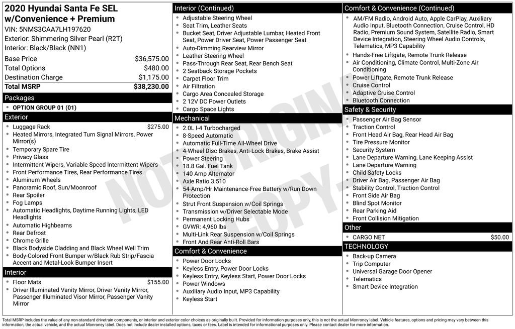 Certified 2020 Hyundai Santa Fe SEL image 44