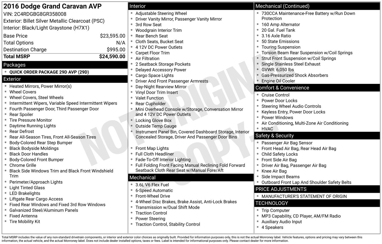 Used 2016 Dodge Grand Caravan American Value Package FWD image 25