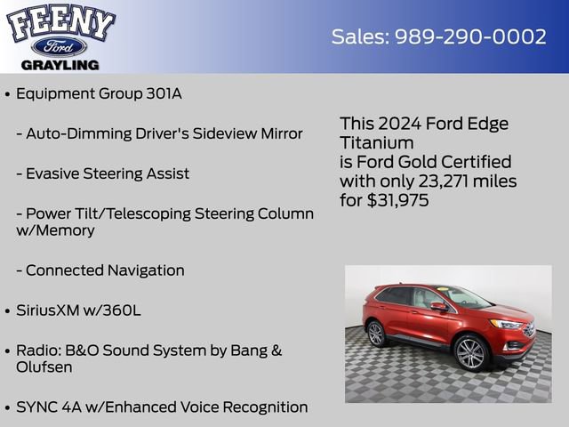 Certified 2024 Ford Edge Titanium w/ Equipment Group 301A image 18
