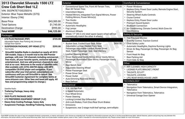 Used 2013 Chevrolet Silverado 1500 LTZ w/ LTZ Plus Package AWD/4WD image 2