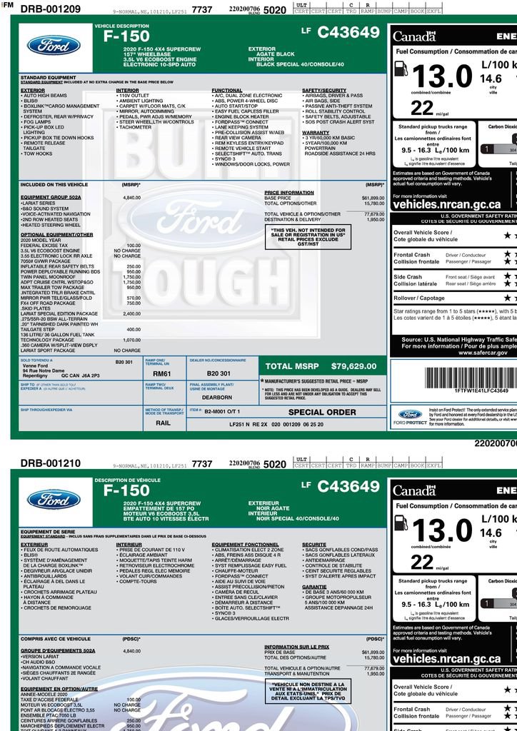 Used 2020 Ford F150 Lariat w/ Equipment Group 502A Luxury AWD/4WD image 3