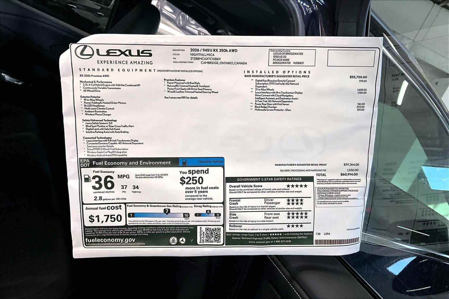 New 2026 Lexus RX 350h AWD/4WD image 14