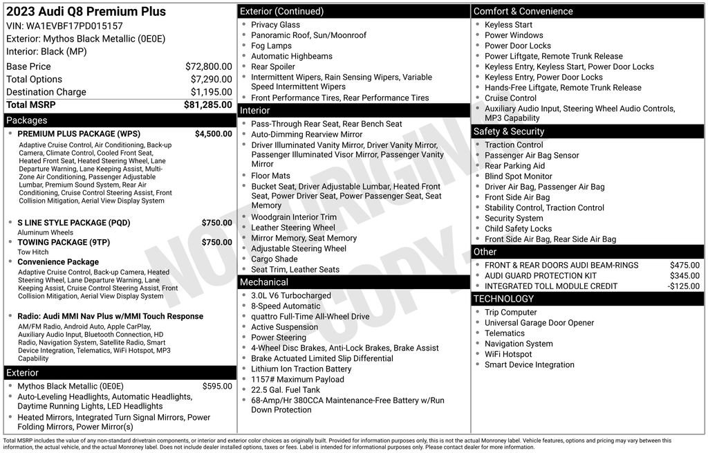 Used 2023 Audi Q8 Premium Plus w/ Premium Plus Package image 2