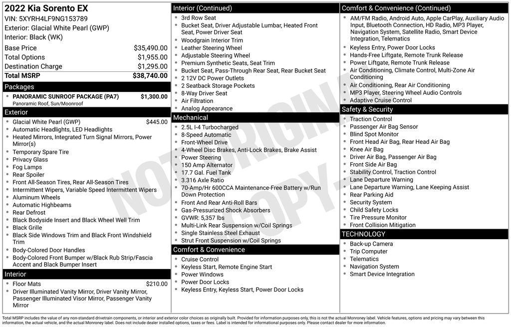 Used 2022 Kia Sorento EX w/ Panoramic Sunroof Package image 26