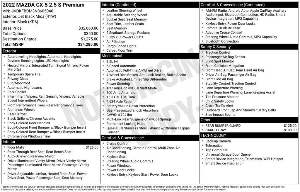 Used 2022 MAZDA CX-5 AWD 2.5 S w/ Premium Package image 5