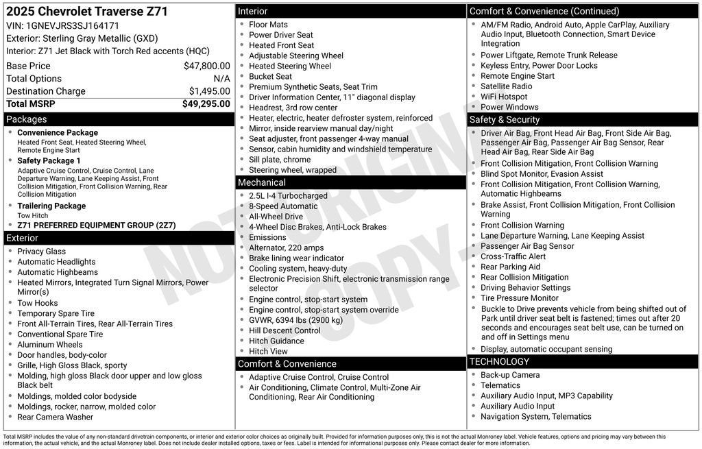 Used 2025 Chevrolet Traverse Z71 AWD/4WD image 6