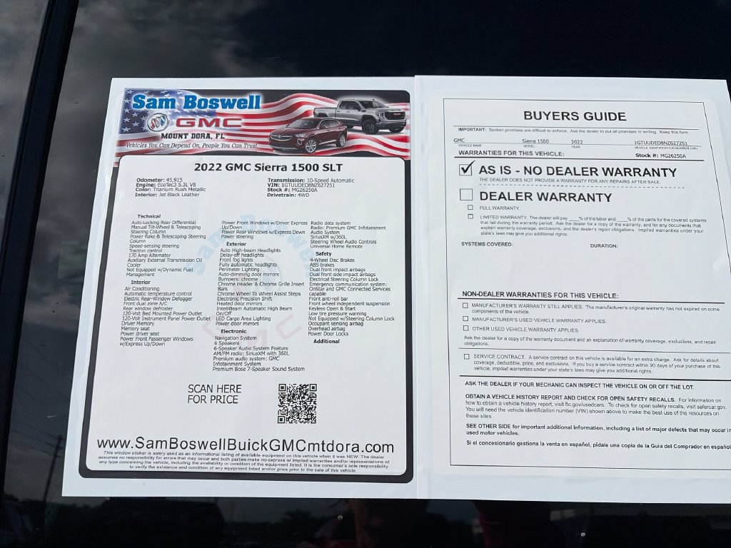 Used 2022 GMC Sierra 1500 SLT w/ SLT Convenience Package AWD/4WD image 36
