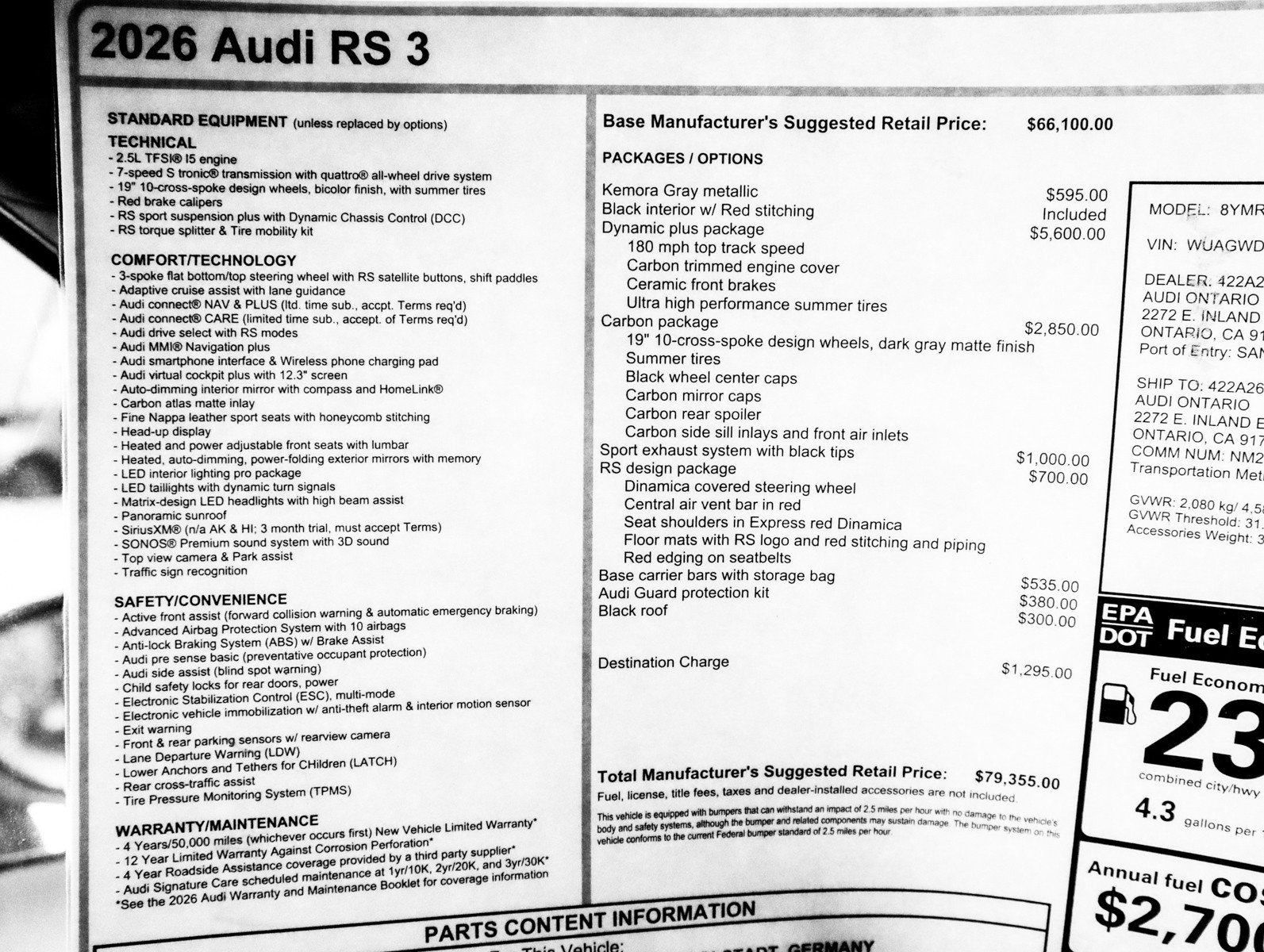 New 2026 Audi RS 3 image 32