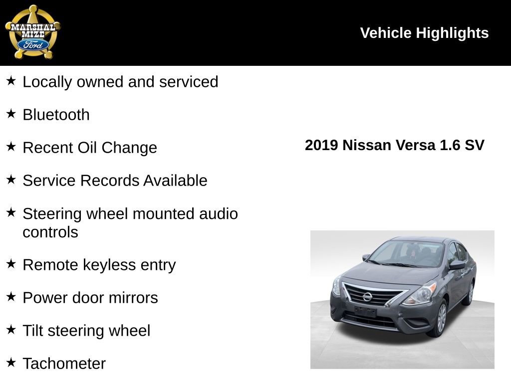 Used 2019 Nissan Versa SV FWD image 2