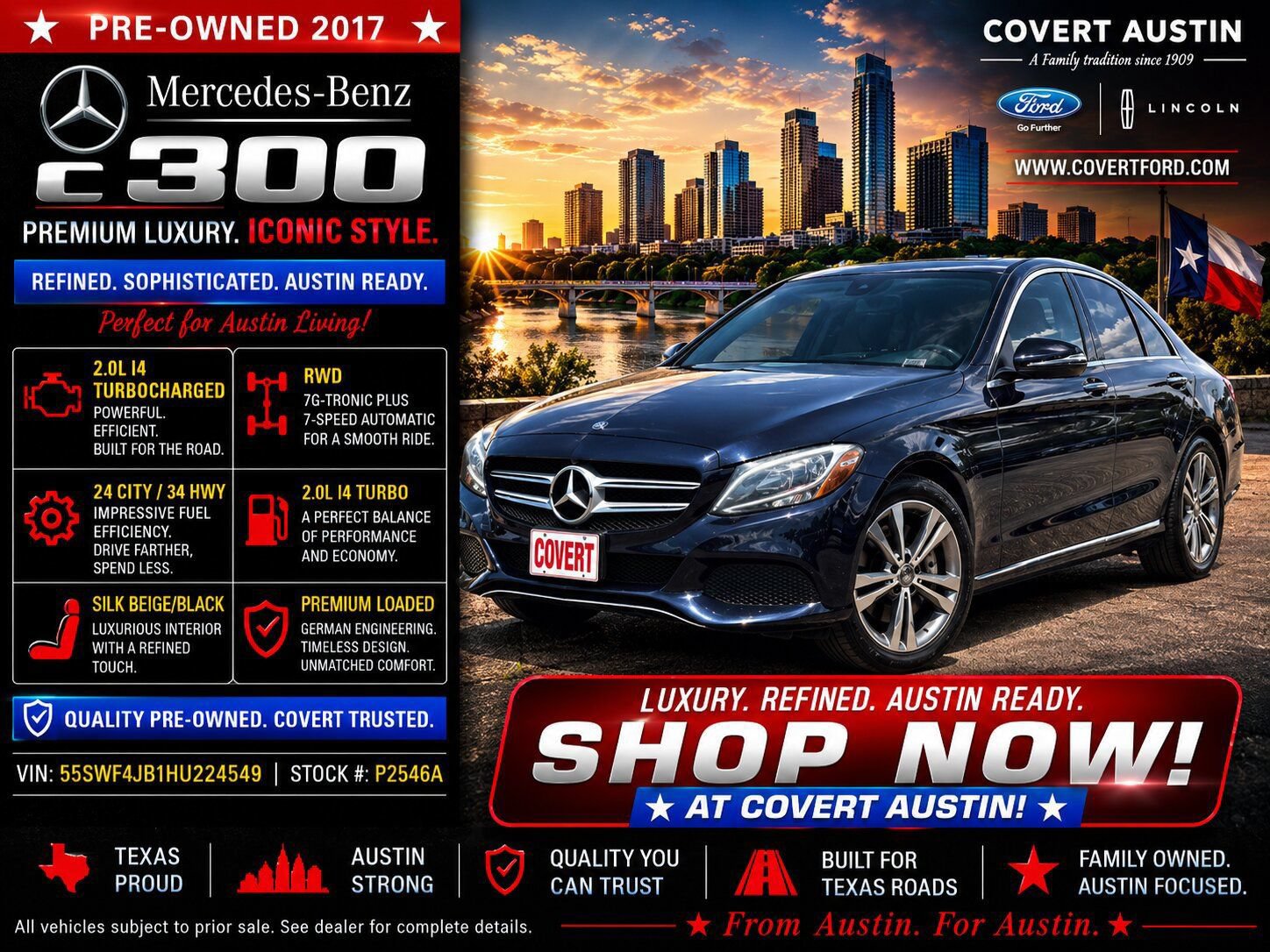 Used 2017 Mercedes-Benz C 300 Sedan image 1