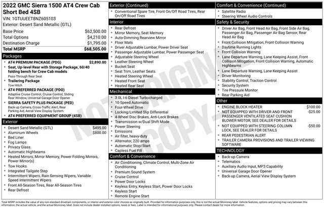 Used 2022 GMC Sierra 1500 AT4 w/ AT4 Premium Package AWD/4WD image 39
