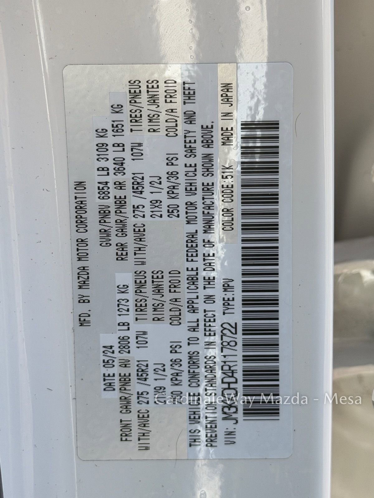 Used 2024 MAZDA CX-90 3.3 Turbo w/ Premium Package image 30