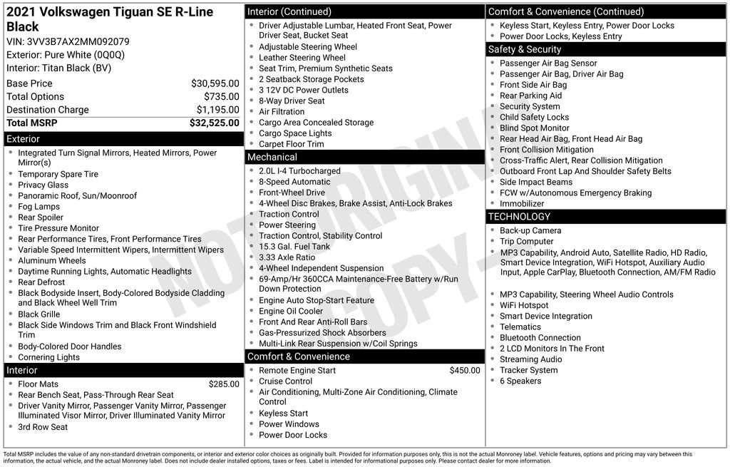 Used 2021 Volkswagen Tiguan SE R-Line FWD image 4