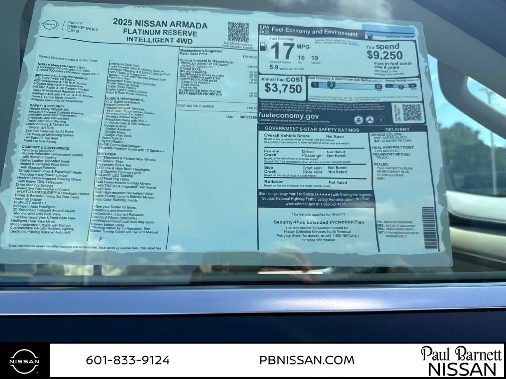 New 2025 Nissan Armada Platinum Reserve AWD/4WD image 6