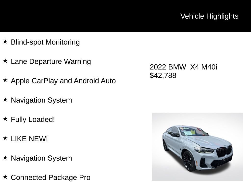 Used 2022 BMW X4 M40i w/ Premium Package image 4