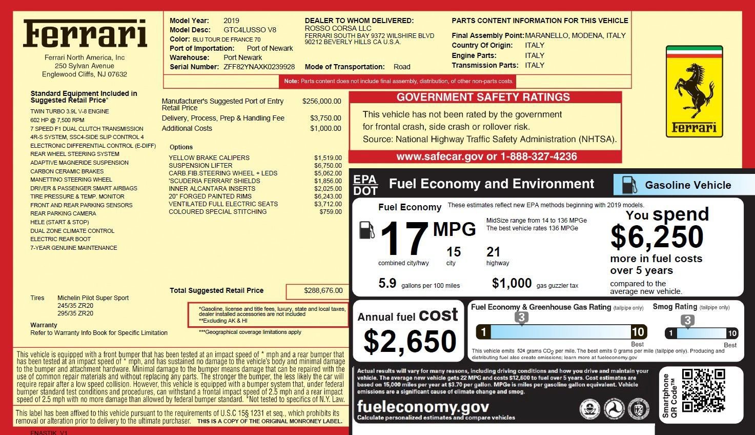 Certified 2019 Ferrari GTC4Lusso T RWD image 48