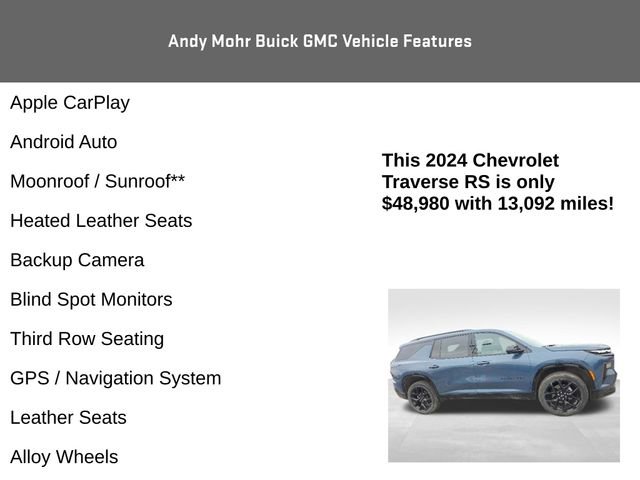 Used 2024 Chevrolet Traverse RS AWD/4WD image 4