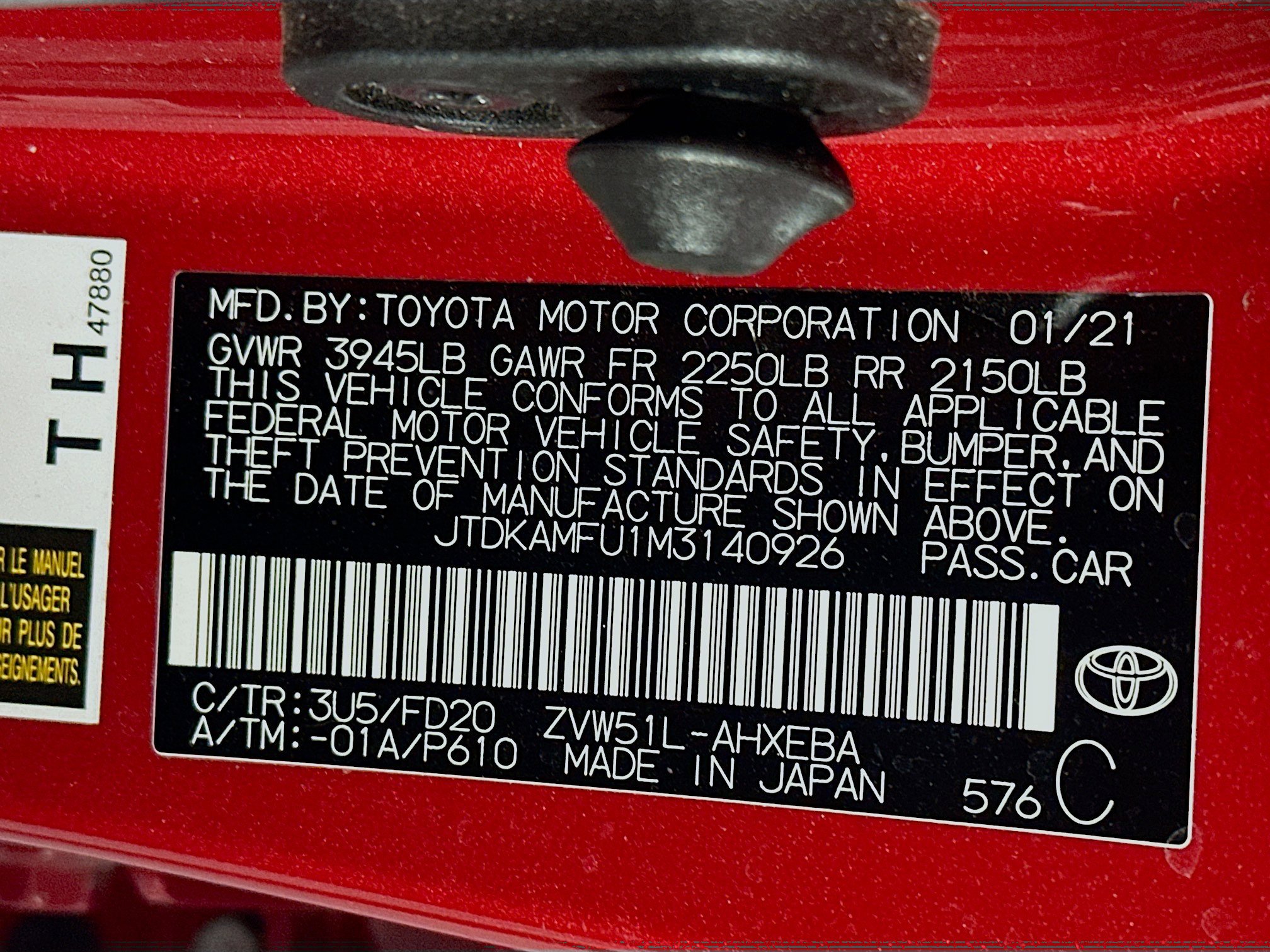 Used 2021 Toyota Prius LE FWD image 12