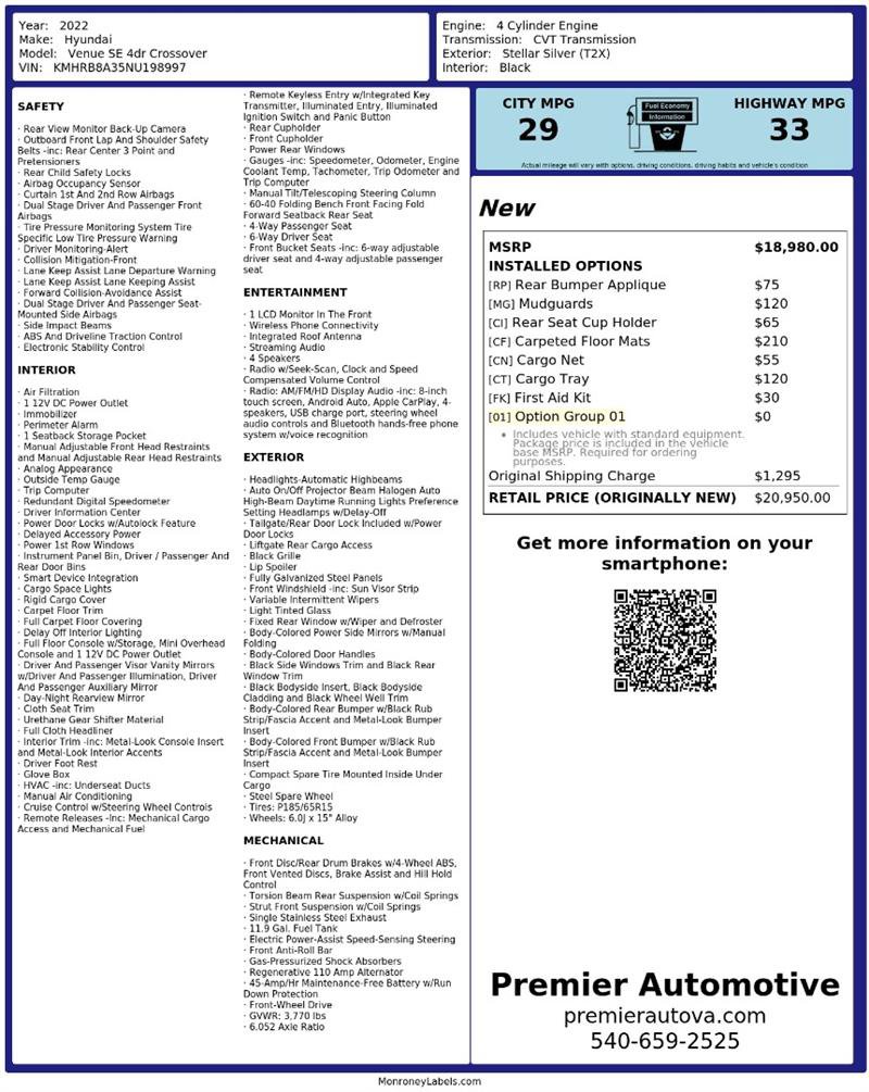 Used 2022 Hyundai Venue SE FWD image 4