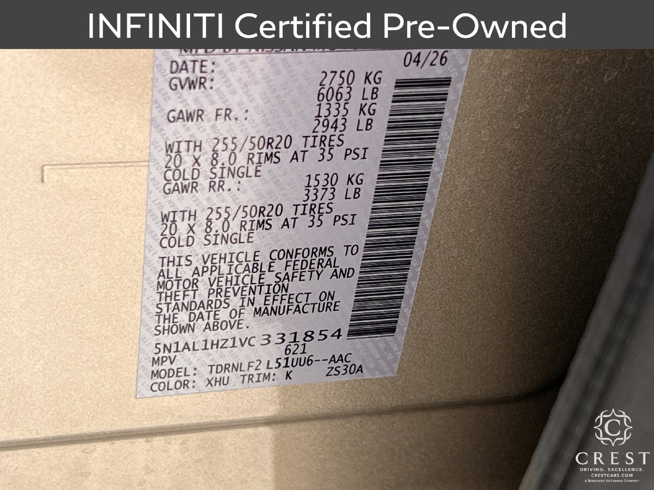 Certified 2027 INFINITI QX60 Autograph w/ Dark Cargo Package AWD/4WD image 33