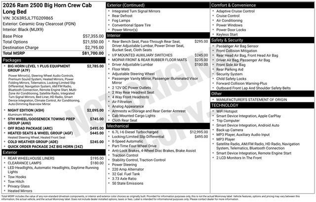 New 2026 RAM 2500 Big Horn AWD/4WD image 31