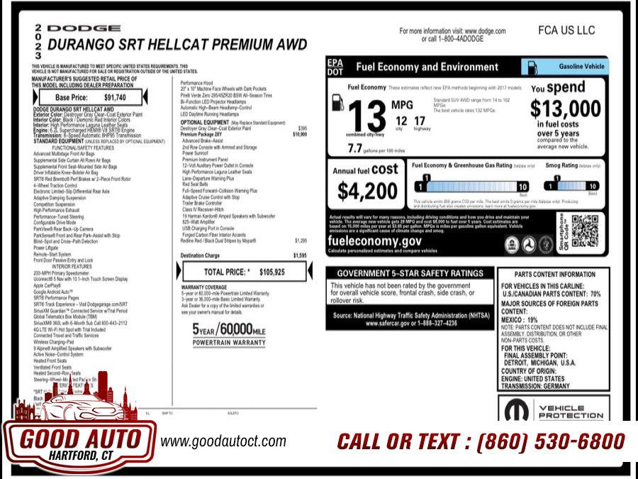 Used 2023 Dodge Durango SRT Hellcat AWD/4WD image 31