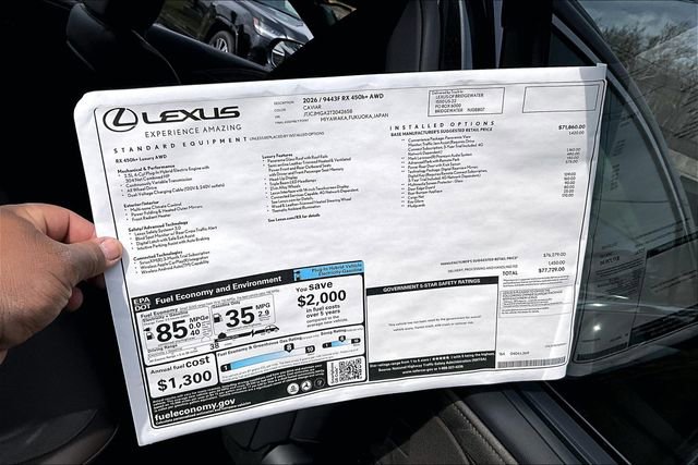 New 2026 Lexus RX 450h AWD image 14