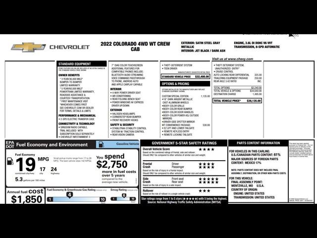 Used 2022 Chevrolet Colorado W/T w/ Custom Special Edition image 3