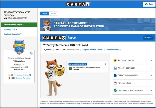 Used 2024 Toyota Tacoma TRD Off-Road w/ TRD Off Road Premium Package image 13