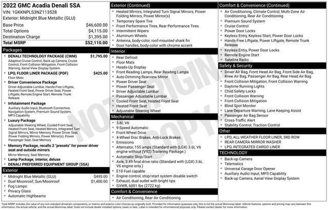 Used 2022 GMC Acadia Denali w/ Denali Technology Package FWD image 12