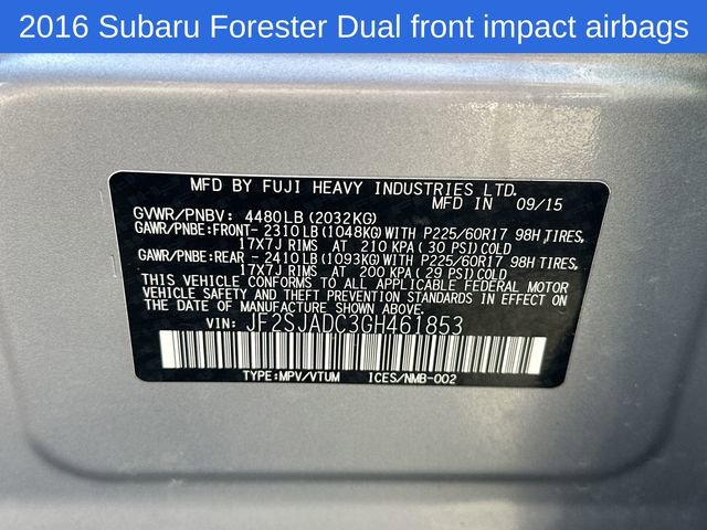 Used 2016 Subaru Forester 2.5i Premium w/ All-Weather Package AWD/4WD image 19