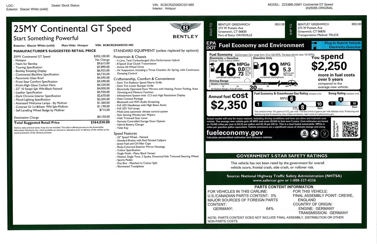 New 2025 Bentley Continental GT Speed image 35