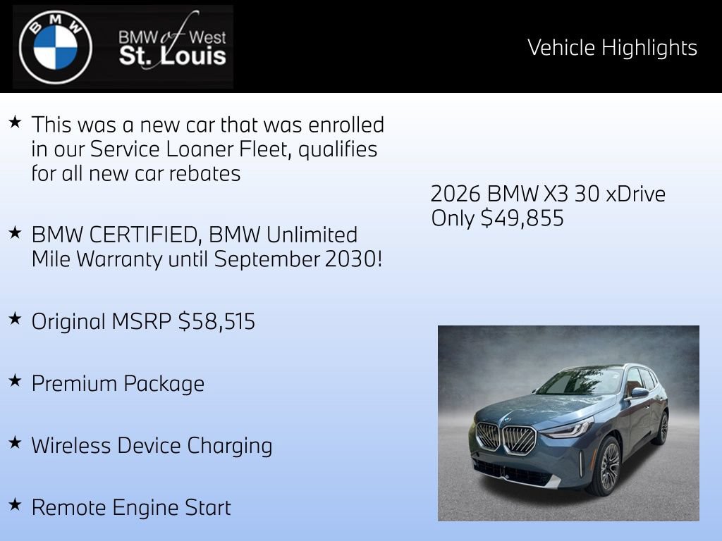 Used 2026 BMW X3 xDrive30i AWD/4WD image 8