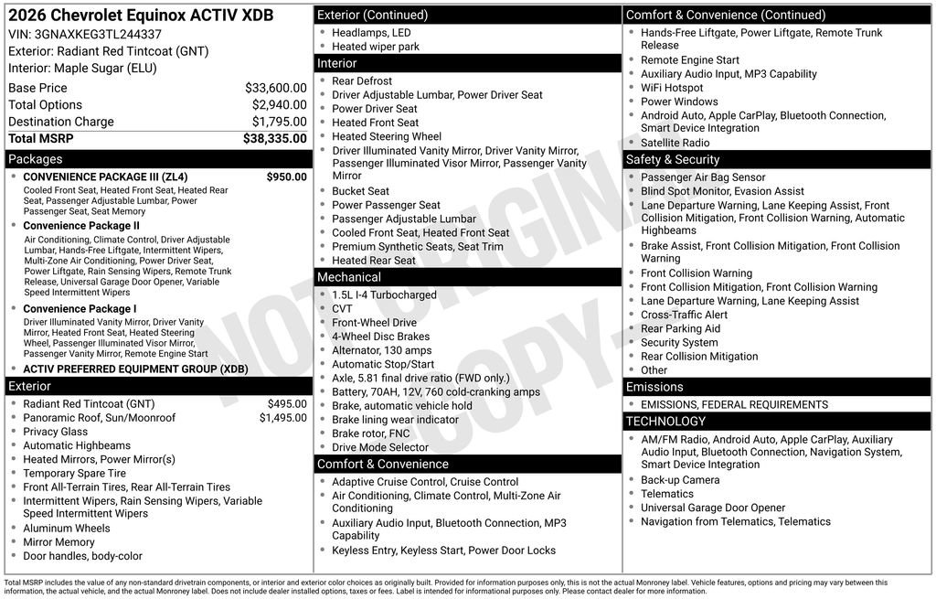 New 2026 Chevrolet Equinox ACTIV w/ Convenience Package III image 26
