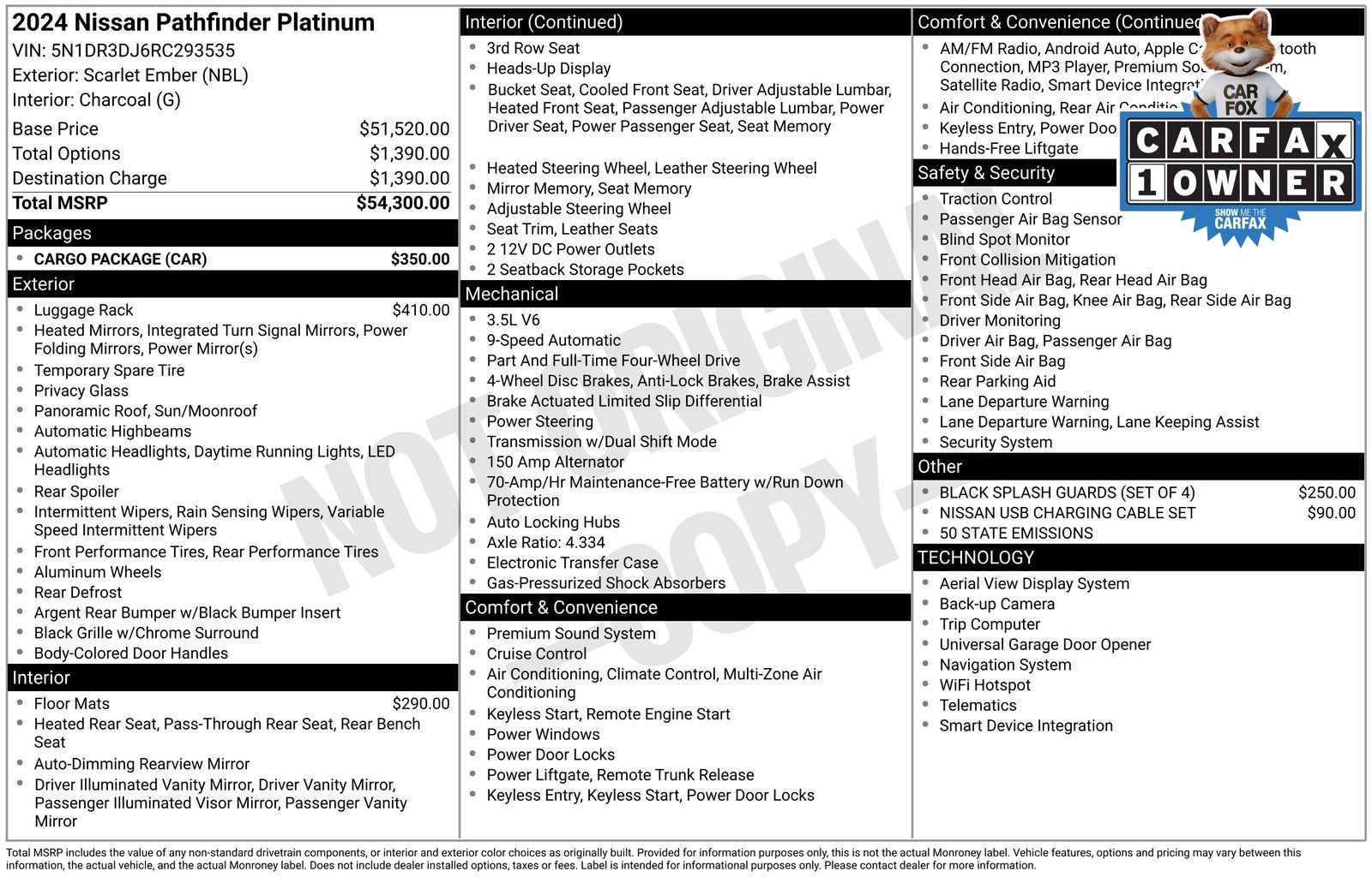 Certified 2024 Nissan Pathfinder Platinum w/ Cargo Package image 3