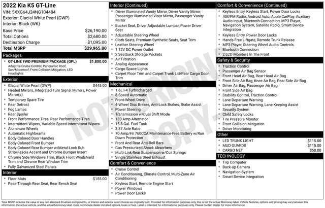 Used 2022 Kia K5 GT-Line w/ GT-Line FWD Premium Package image 30