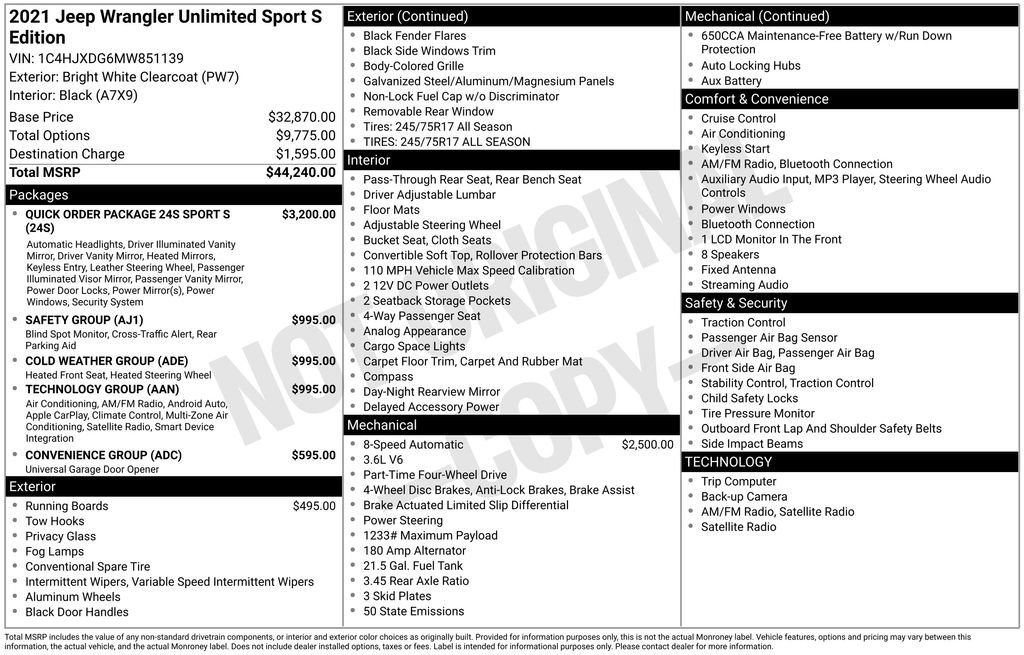 Used 2021 Jeep Wrangler Unlimited Sport image 13