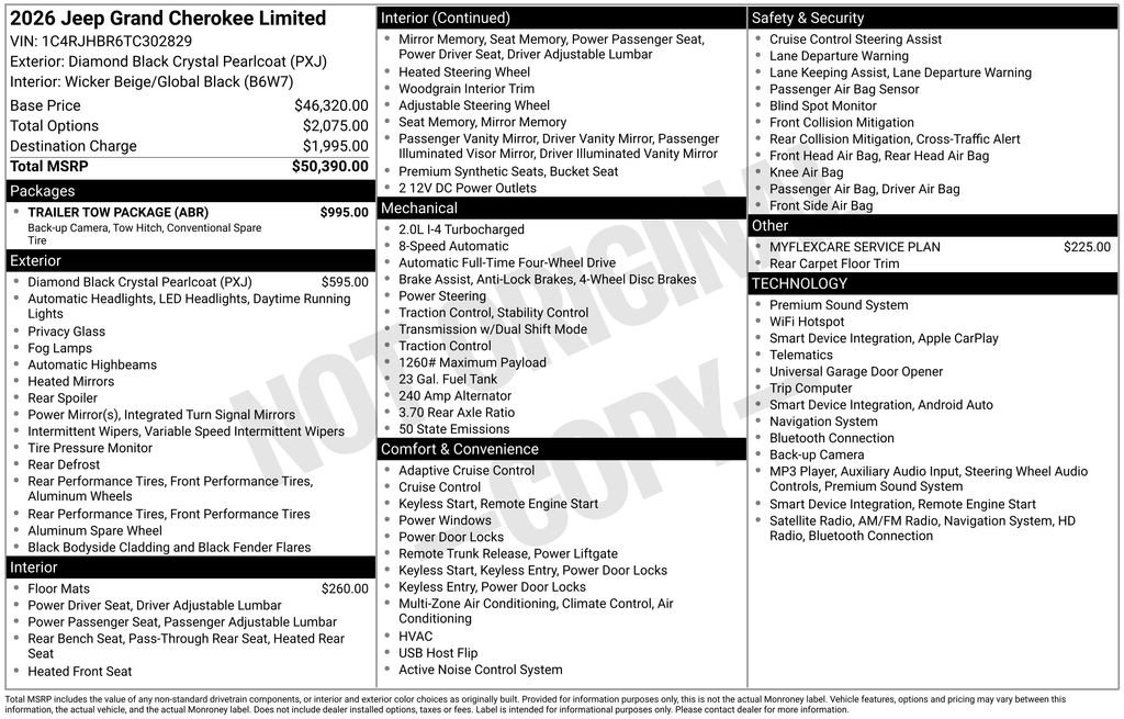 New 2026 Jeep Grand Cherokee Limited w/ Trailer Tow Package AWD/4WD image 28