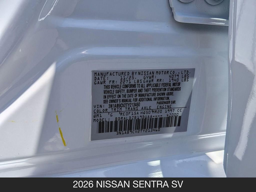 Certified 2026 Nissan Sentra SV w/ Floor Mat Package FWD image 24