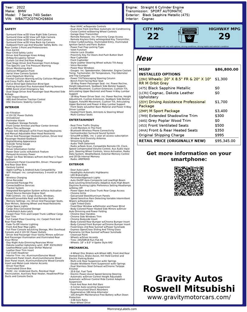 Used 2022 BMW 740i w/ M Sport Package RWD image 3